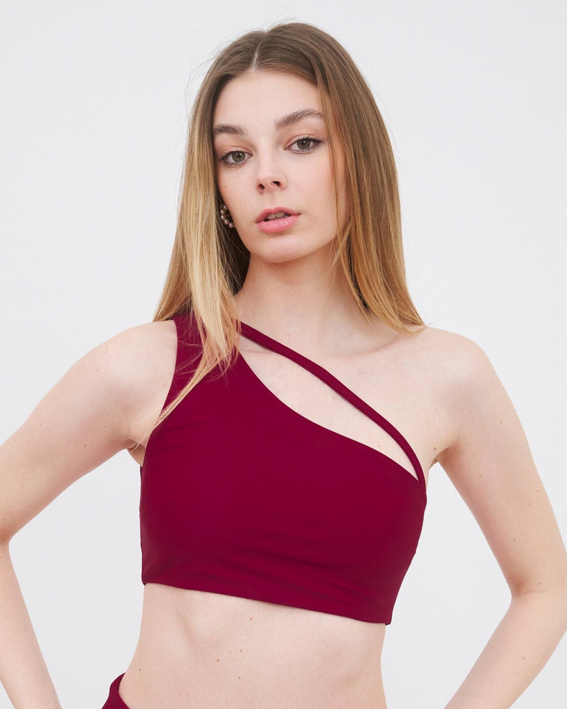FANNA polewear Swimwear XS / BURGUNDY / WITH POCKETS FLOW TOP